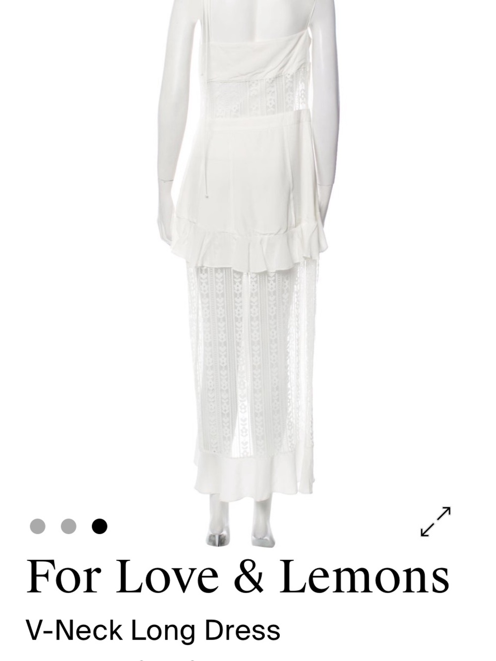 For Love And Lemons White Lace Ruffle Maxi Slip Dress - Picture 2 of 4